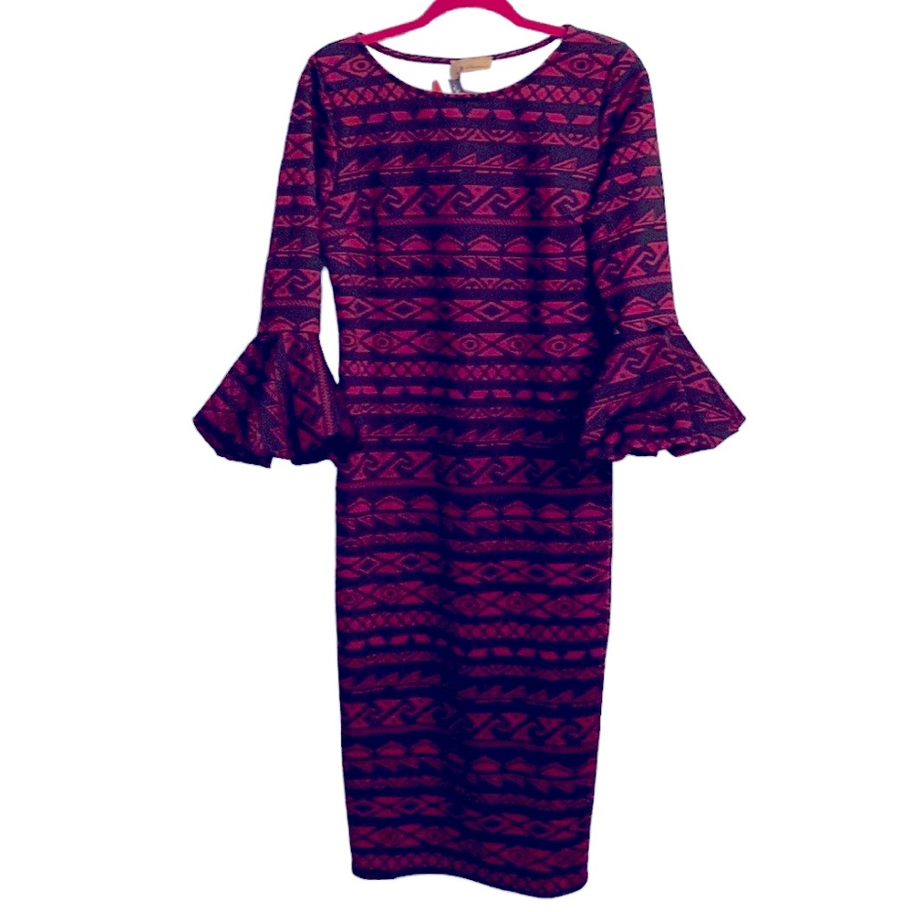 Ella Samani dress w bell cuff sleeves Size Medium